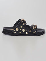 Sandália Papete Metais Preto