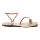 Sandália Rasteira Flat Trança  Dourado