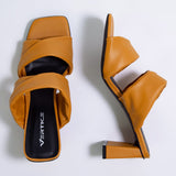 Mule Feminino Curve Soft Salto Médio - Pêssego