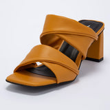 Mule Feminino Curve Soft Salto Médio - Pêssego