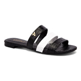 Sandália Rasteira Três Tiras Preto