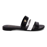 Sandália Rasteira Três Tiras Preto