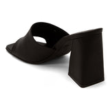 Sandália Mule Salto Bloco   Preto