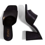 Sandália Mule Salto Bloco   Preto