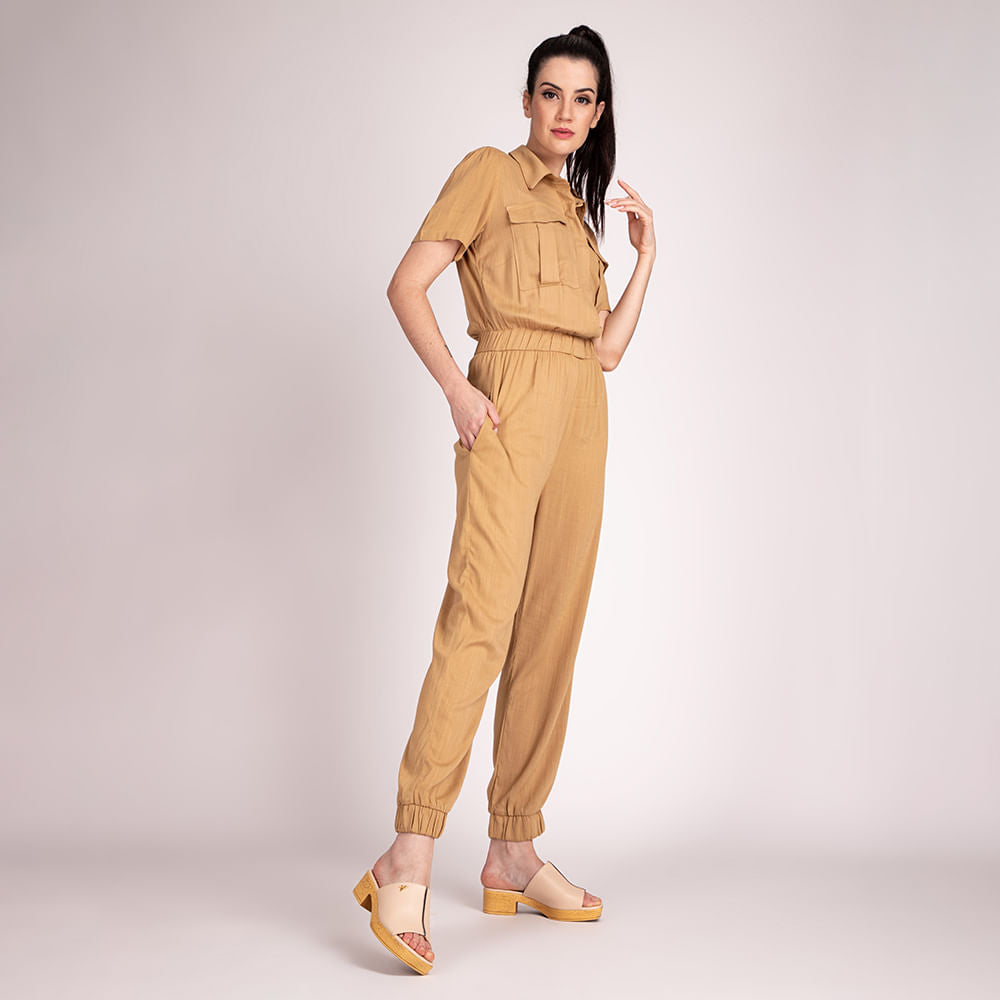 Mule Clog Comfort Amêndoa