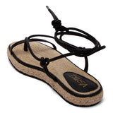 Sandália Espadrille Flatform Corda  Preto