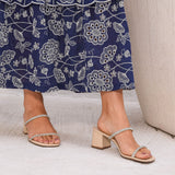 Mule Tiras Strass Nude
