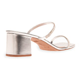 Mule Tiras Strass Prata