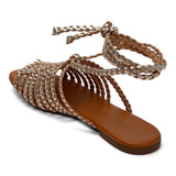 Sandália Rasteira Trançada Ouro  Light