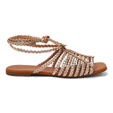 Sandália Rasteira Trançada Ouro  Light