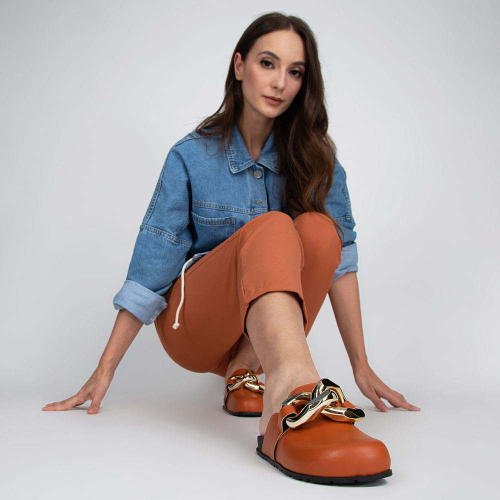 Mule Clog Corrente  Terracota