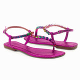 Sandália Rasteira Pedras Pink
