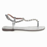 Sandália Rasteira Pedras Prata