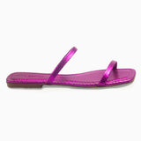 Sandália Rasteira Tiras Pink