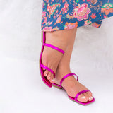 Sandália Rasteira Tiras Pink