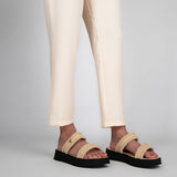 Sandália Flatform Duas Tiras  Porcelana