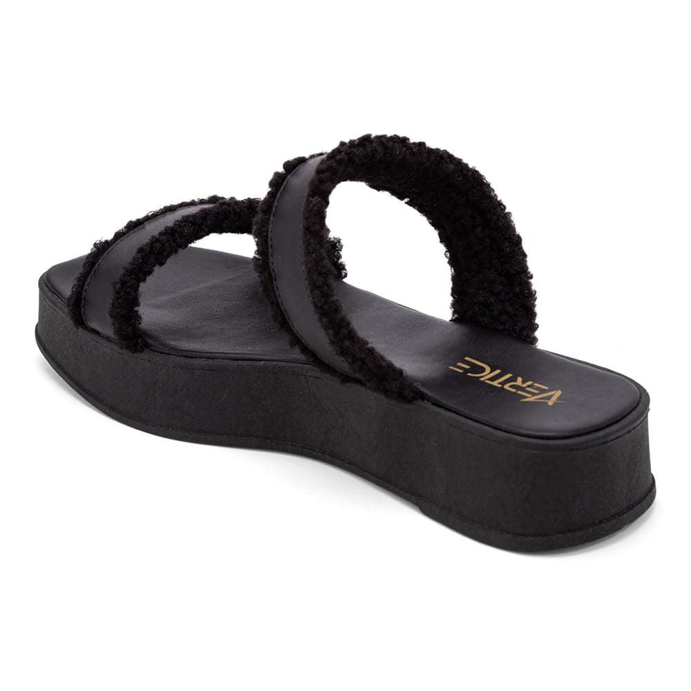 Sandália Flatform Duas Tiras  Preto