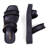 Sandália Flatform Duas Tiras  Preto