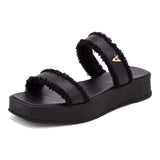 Sandália Flatform Duas Tiras  Preto