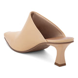 Mule Fechado Salto Fino Baixo  Porcelana