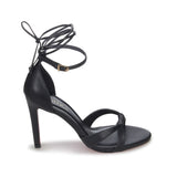 Sandália Salto Alto Fino Amarração Preto