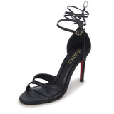 Sandália Salto Alto Fino Amarração Preto