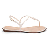 Rasteira Flat Feminina Enfeite Baunilha