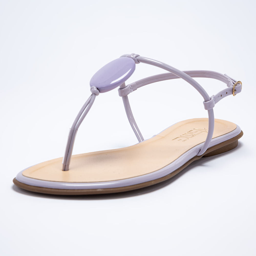 Rasteira Flat Feminina Enfeite Resina - Lilla