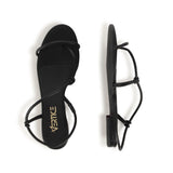 Rasteira Flat Nó  Minimalista Preto