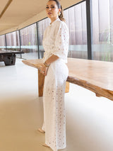 Conjunto Laise Calça e Camisa Offwhite