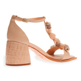 Sandália Pedras Salto Redondo Nude