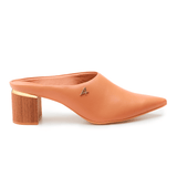 Mule Bico Fino Salto Bloco Terracota