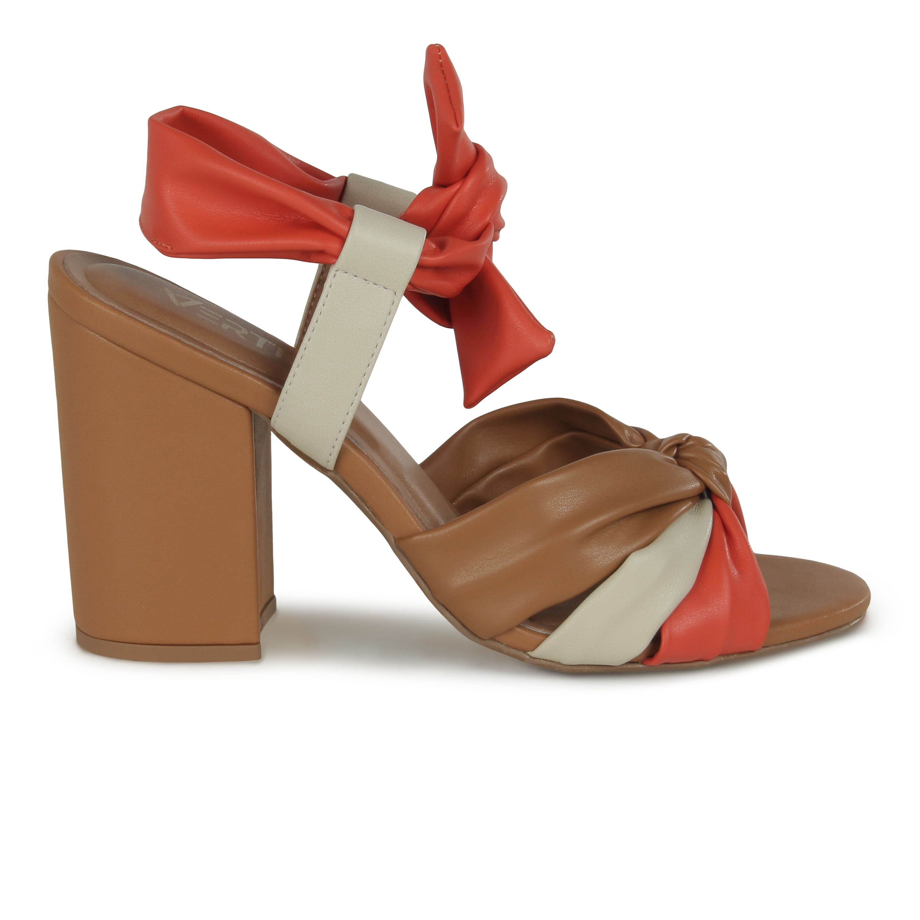 Sandália Metalizada Caramelo Salto Grosso Caramelo