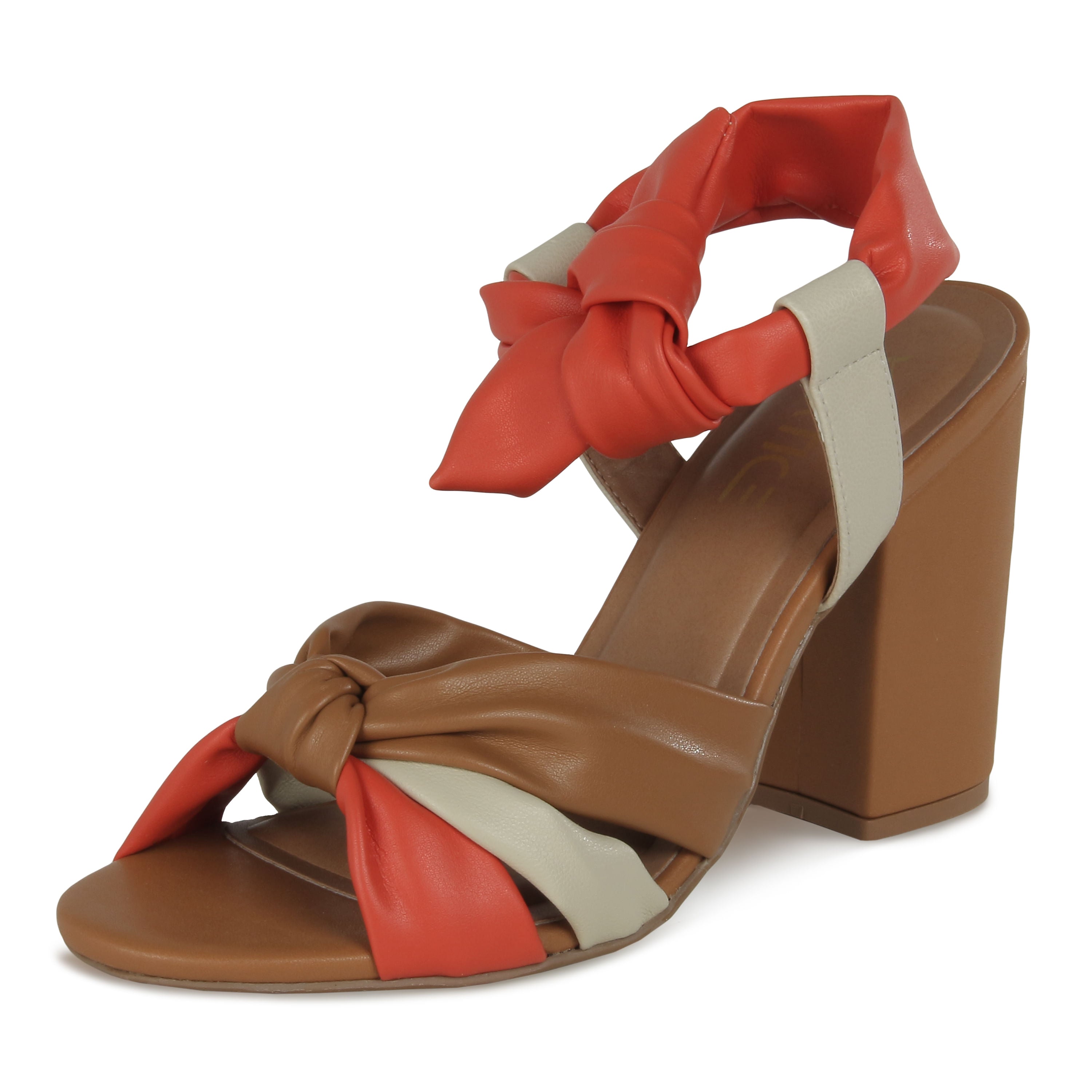 Sandália Metalizada Caramelo Salto Grosso Caramelo