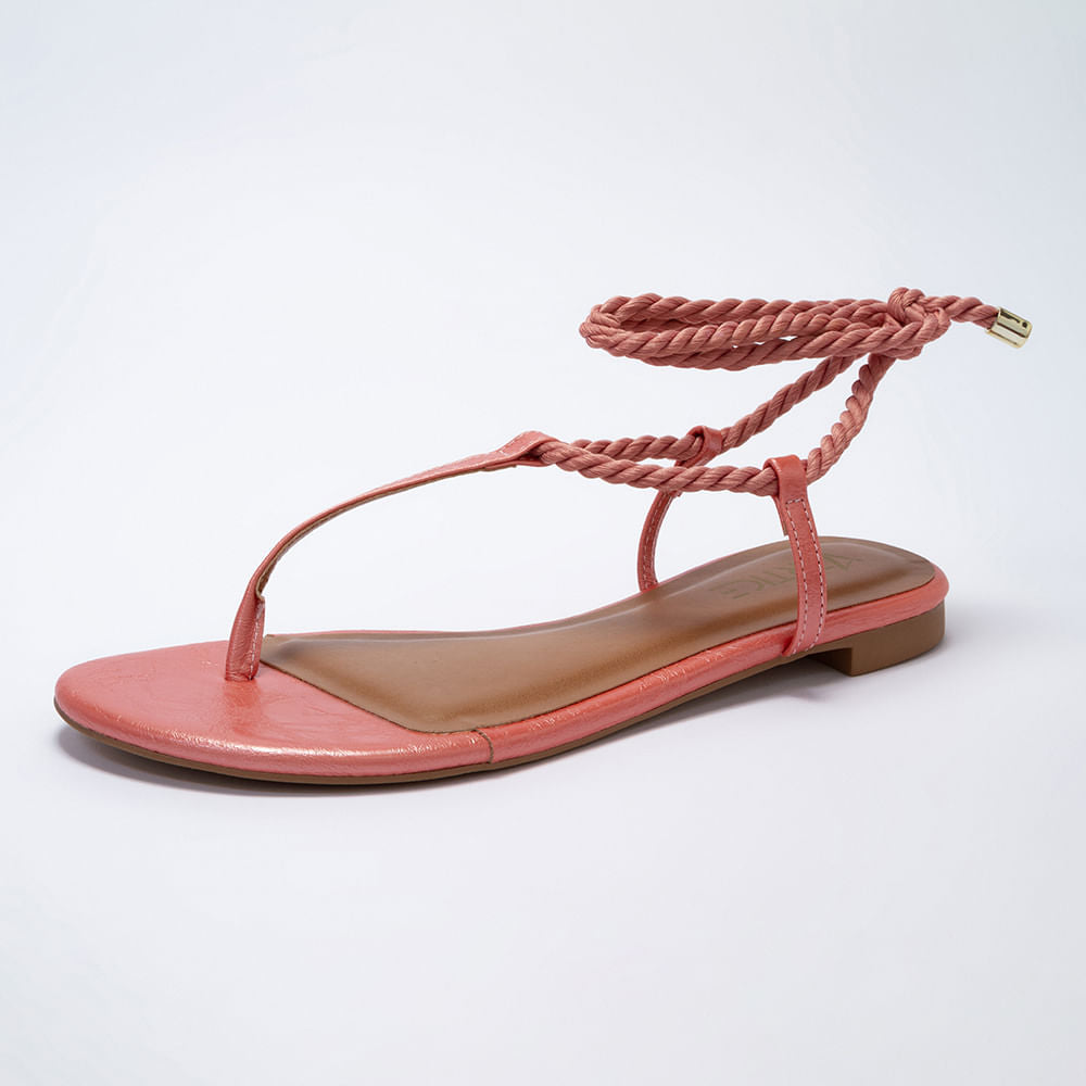 Rasteira Feminina Corda - Rose