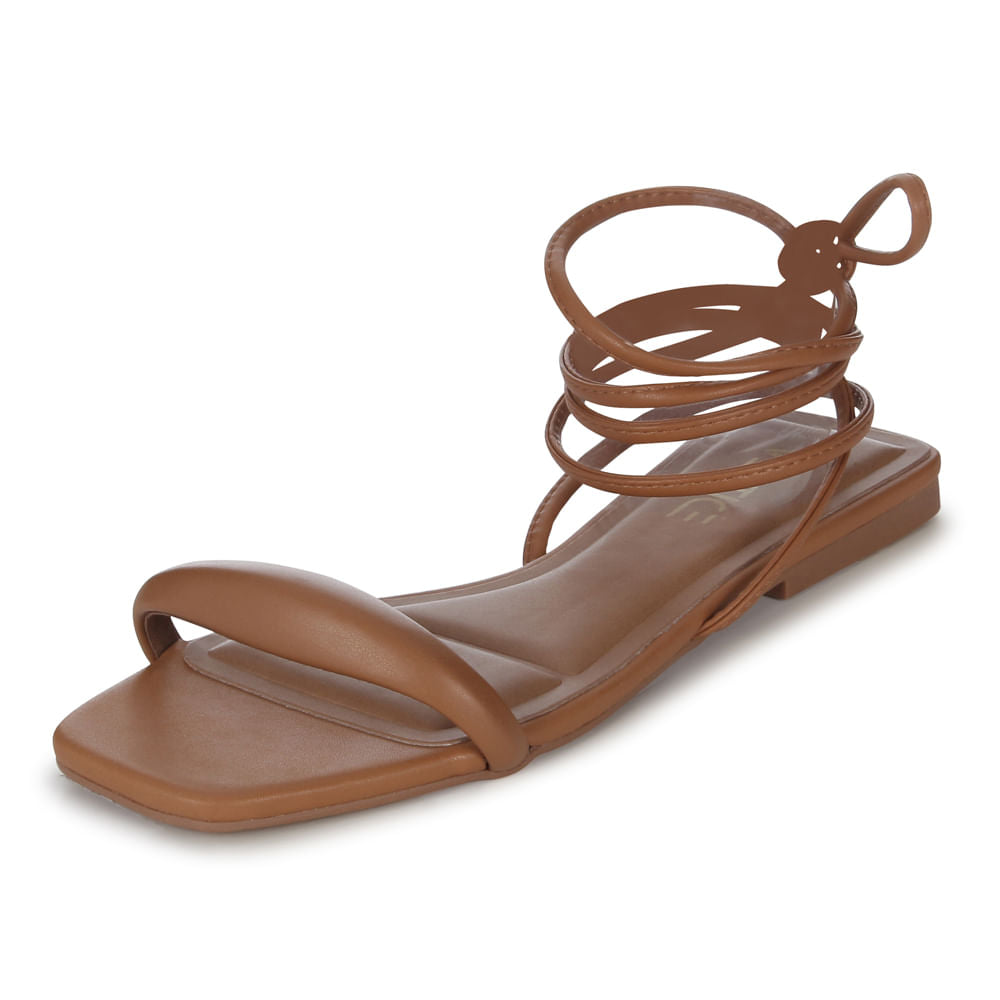 Sandália Rasteira Matelassê Puffy  Caramelo