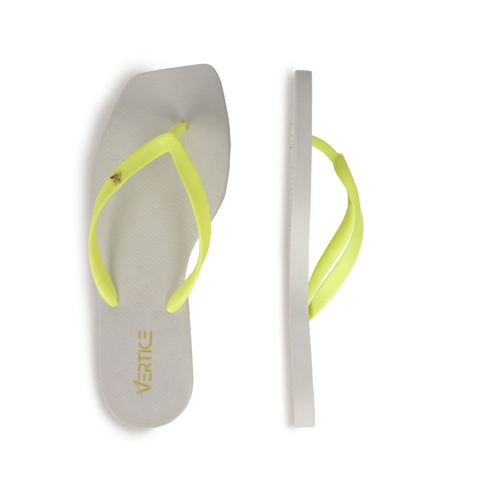 Chinelo Tira Lisa   Lima/offwhite