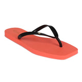 Chinelo Tira Lisa   Preto\ Laranja