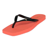 Chinelo Tira Lisa   Preto\ Laranja