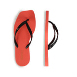 Chinelo Tira Lisa   Preto\ Laranja