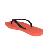 Chinelo Tira Lisa   Preto\ Laranja