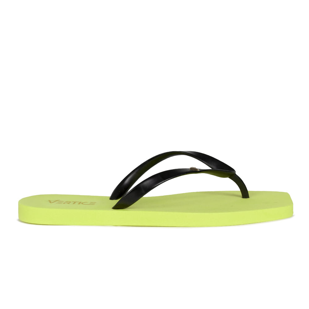 Chinelo Tira Lisa  Preto/lima