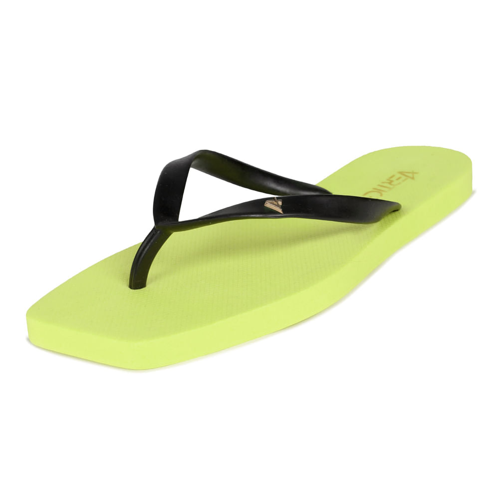 Chinelo Tira Lisa  Preto/lima