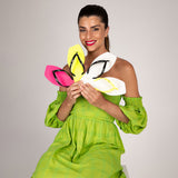 Chinelo Tira Lisa Preto\Offwhite