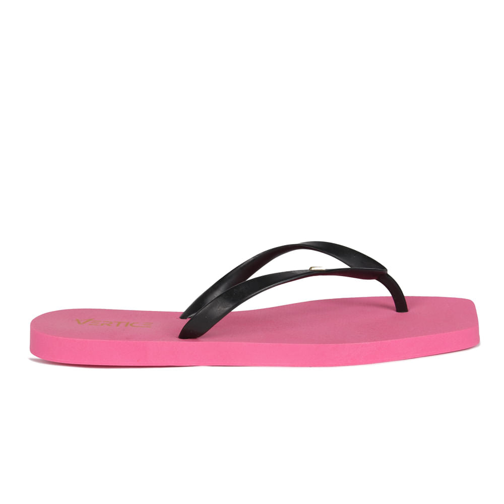 Chinelo Tira Lisa Preto\pink