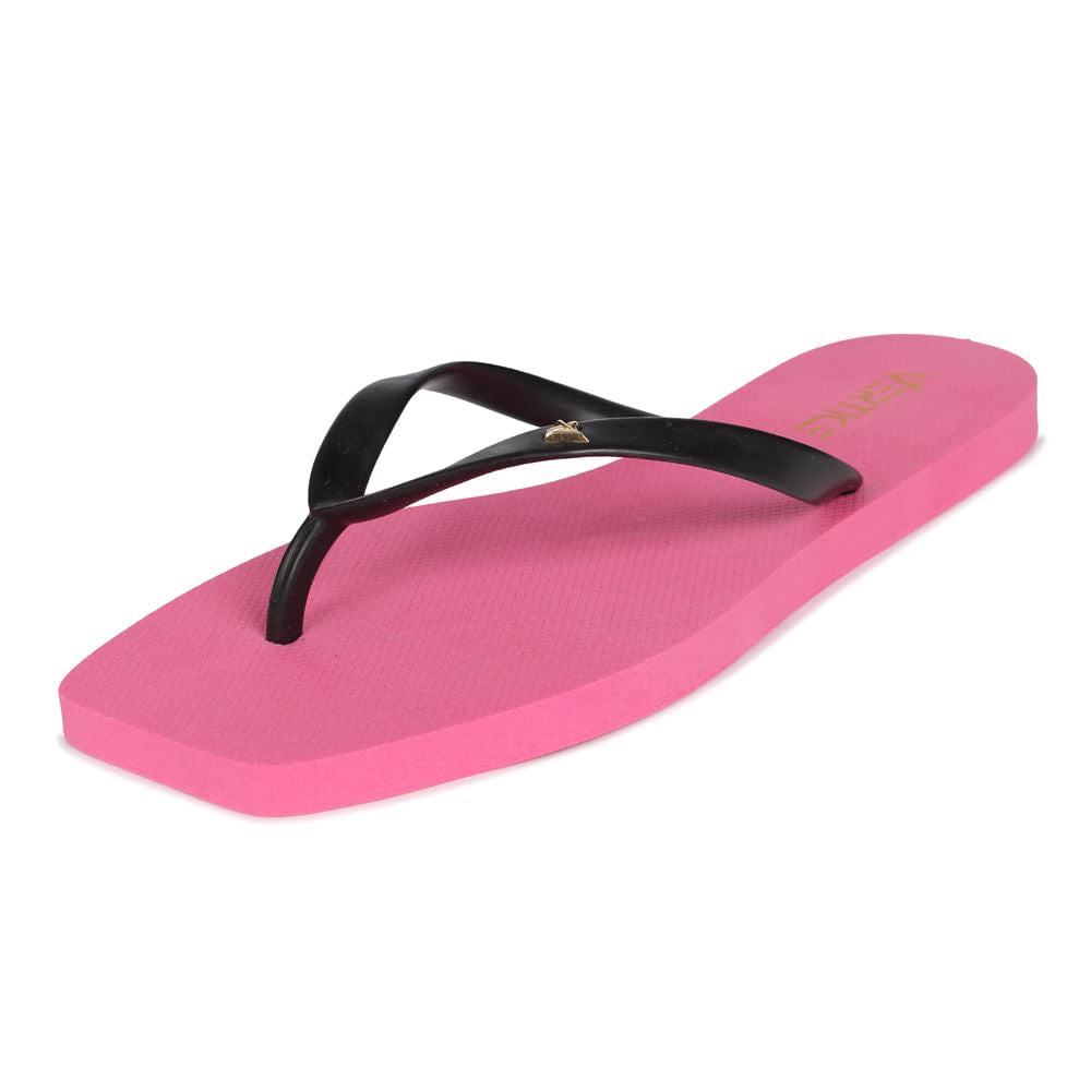 Chinelo Tira Lisa Preto\pink