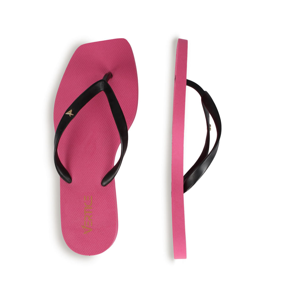 Chinelo Tira Lisa Preto\pink