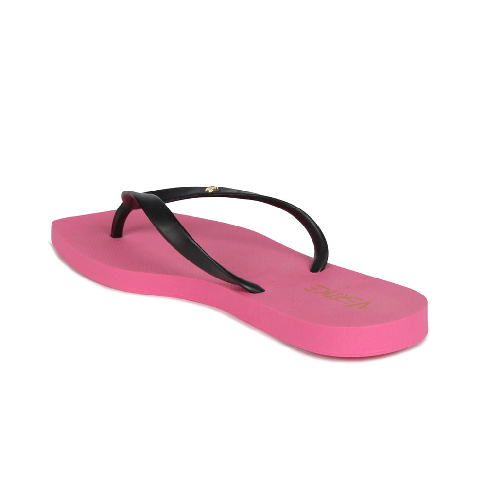 Chinelo Tira Lisa Preto\pink