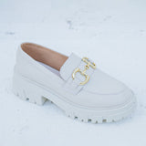 Mocassim Couro Tratorado Plataforma Offwhite
