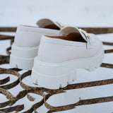 Mocassim Couro Tratorado Plataforma Offwhite